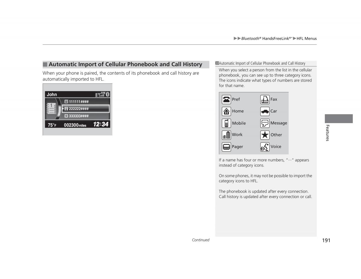 Honda Civic IX 9 owners manual / page 192