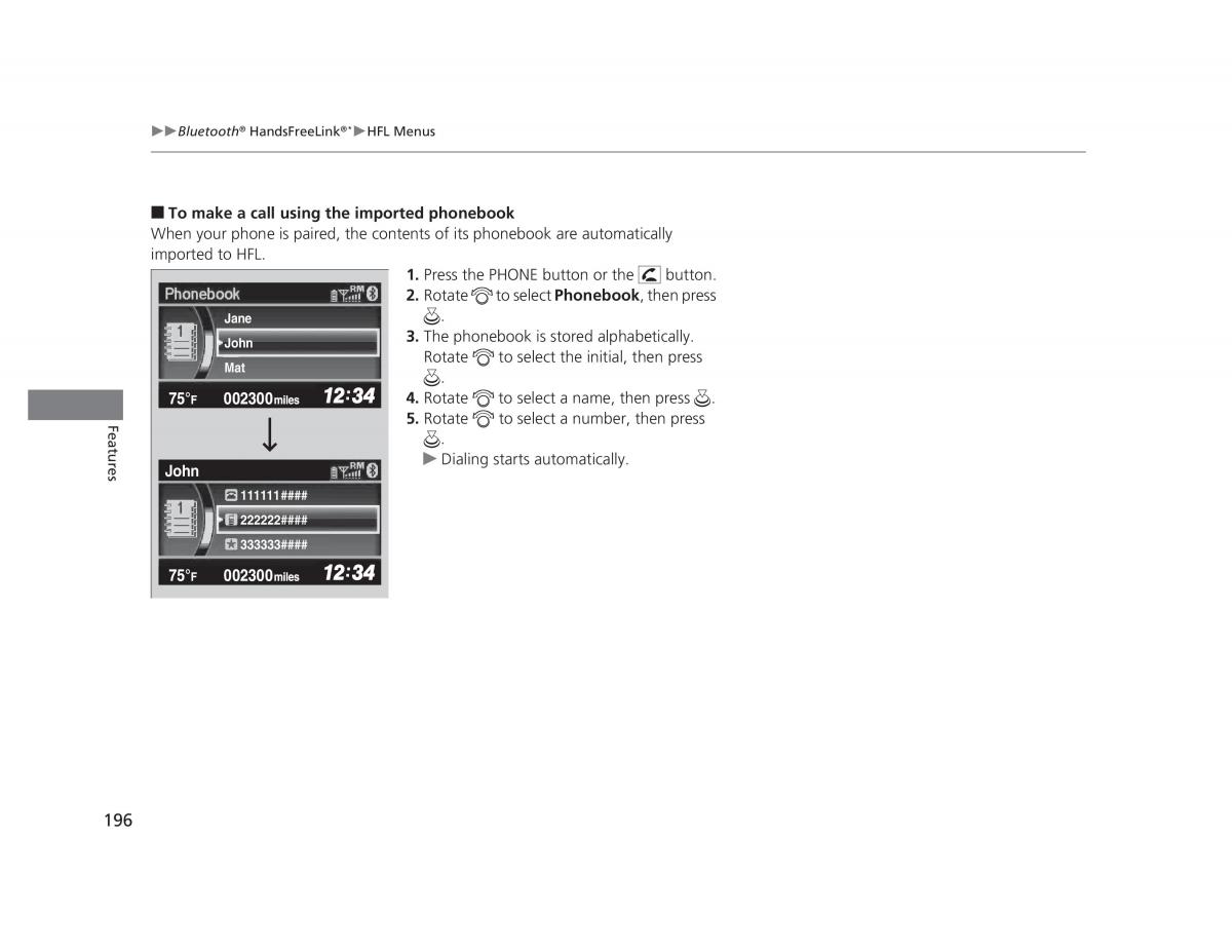 Honda Civic IX 9 owners manual / page 197