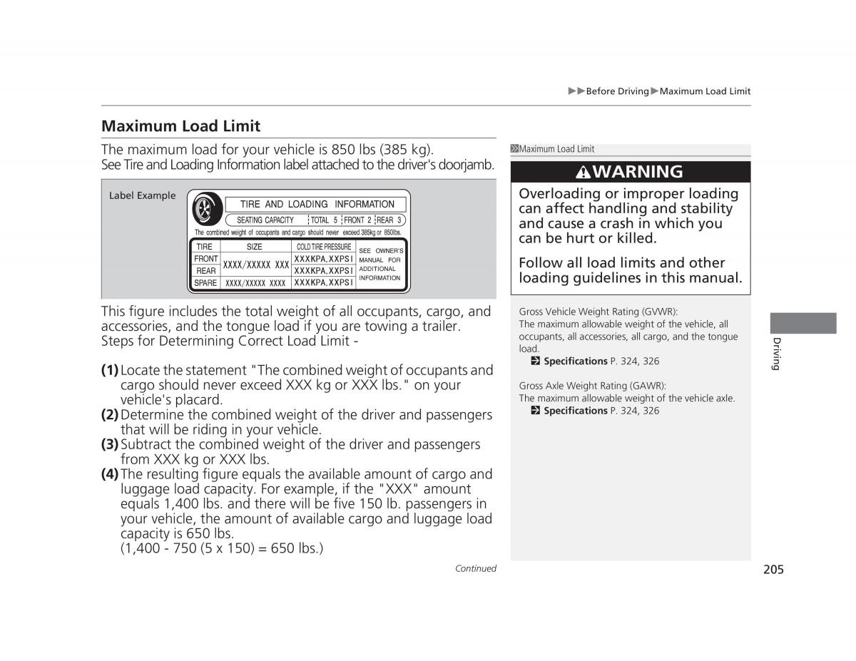 Honda Civic IX 9 owners manual / page 206