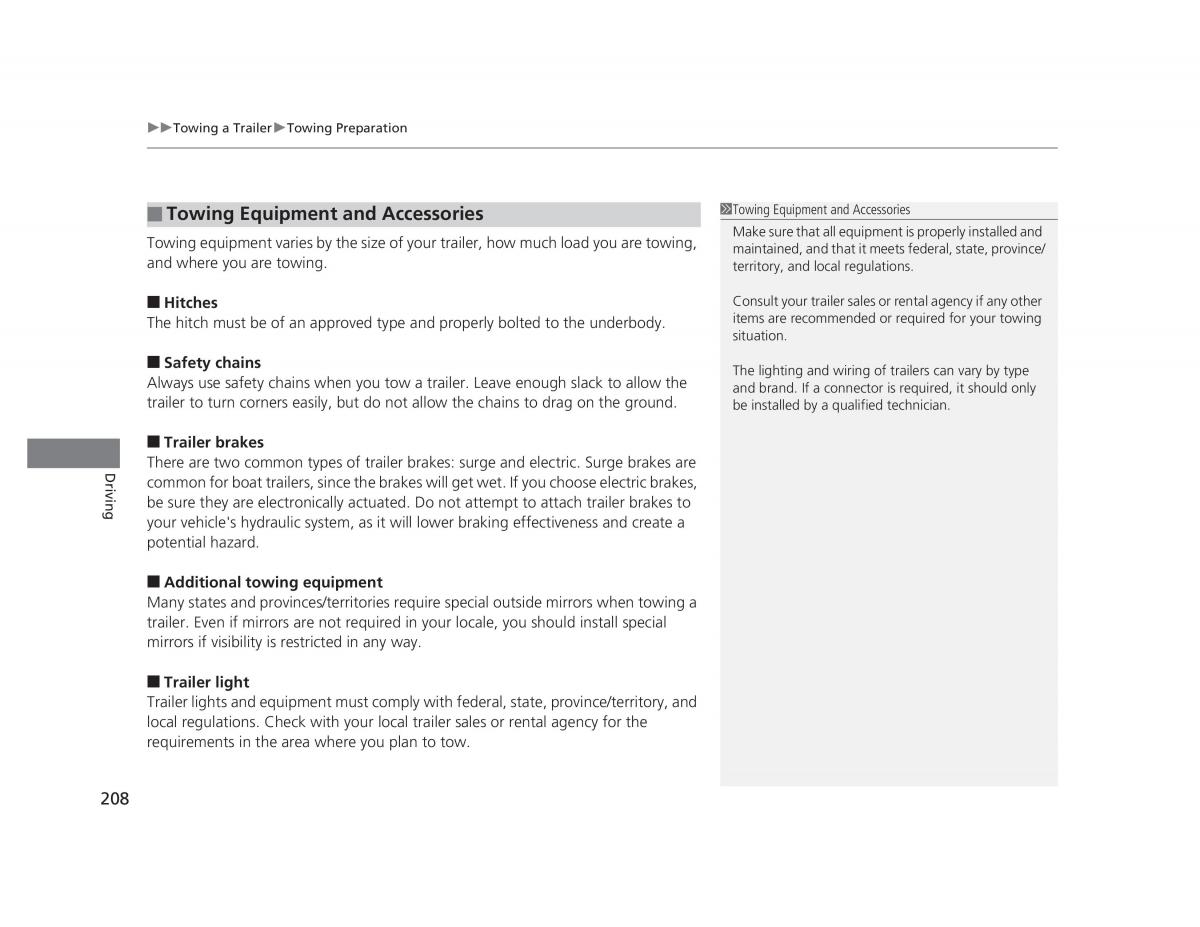 Honda Civic IX 9 owners manual / page 209