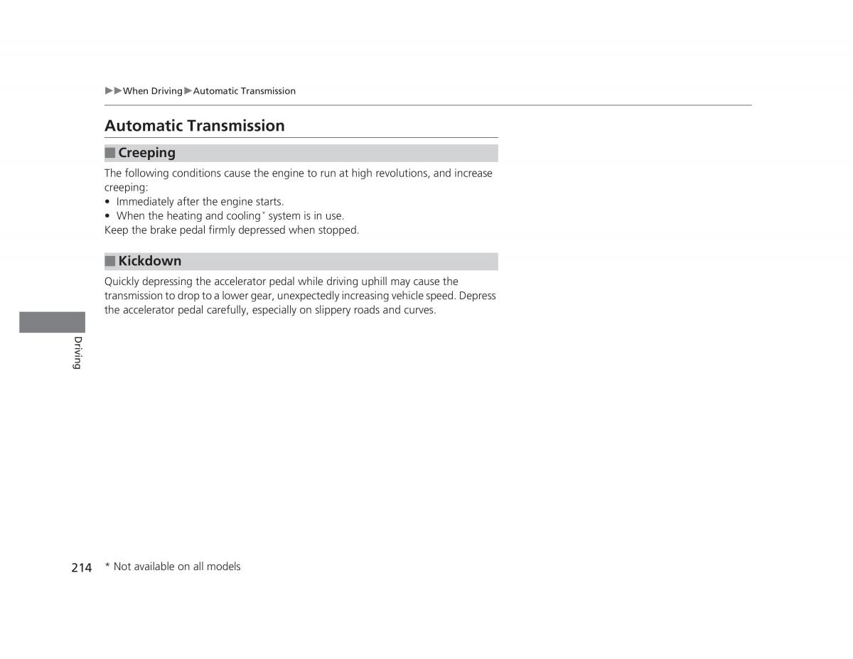 Honda Civic IX 9 owners manual / page 215