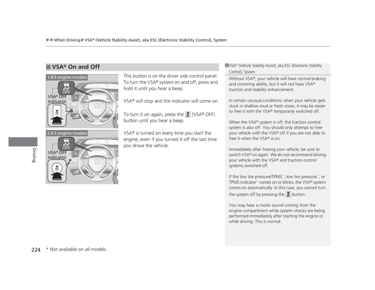 Honda Civic IX 9 owners manual / page 225