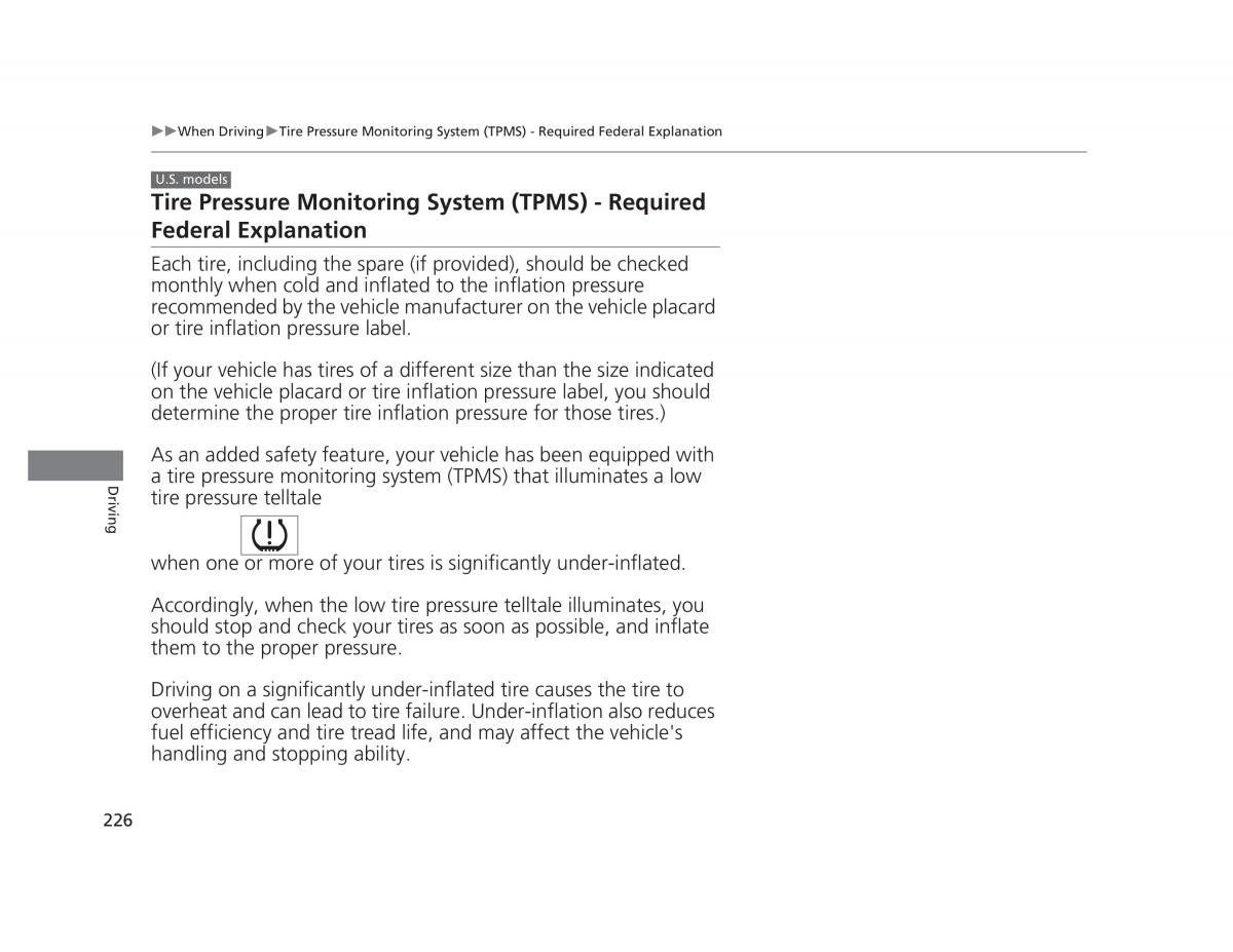 Honda Civic IX 9 owners manual / page 227