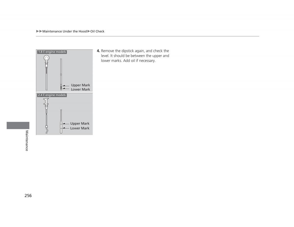 Honda Civic IX 9 owners manual / page 257