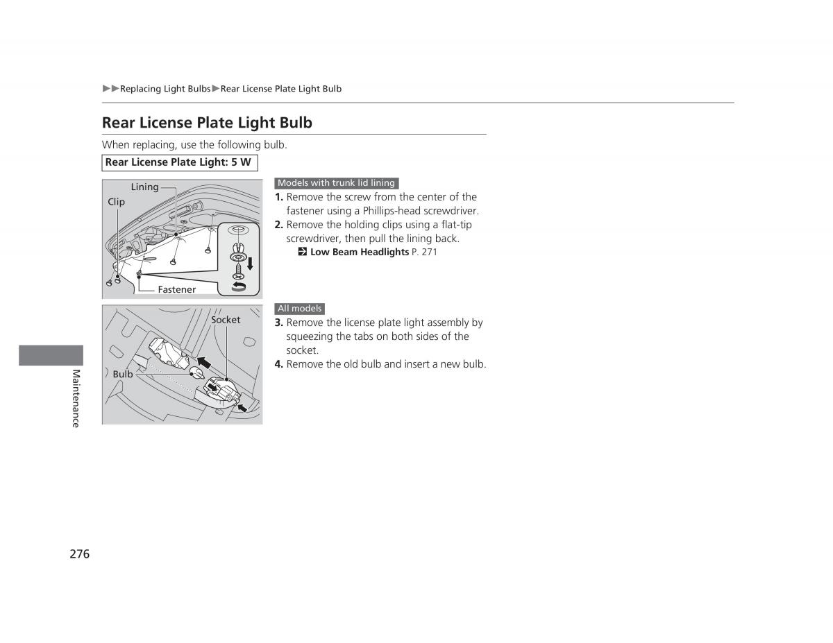 Honda Civic IX 9 owners manual / page 277