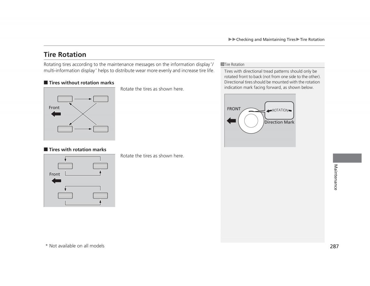 Honda Civic IX 9 owners manual / page 288