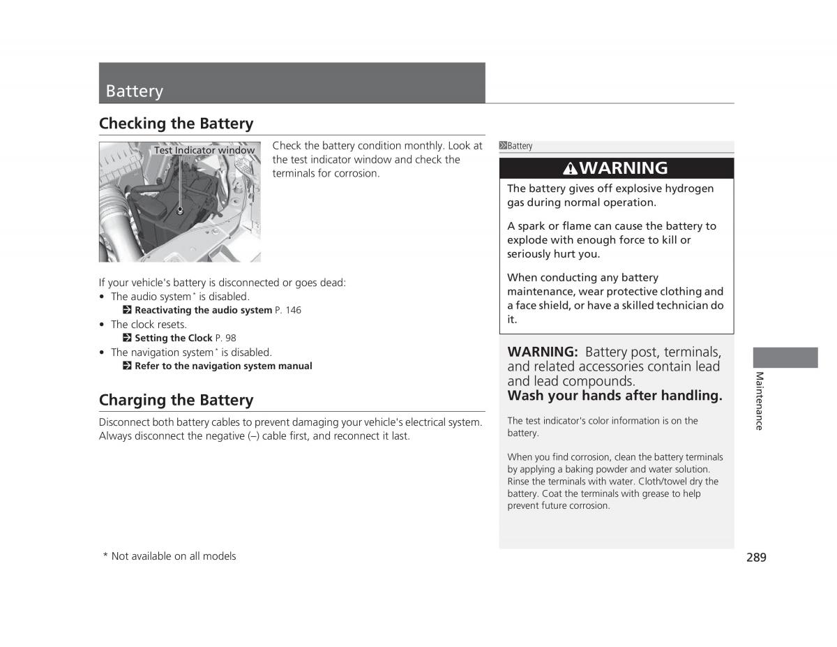 Honda Civic IX 9 owners manual / page 290