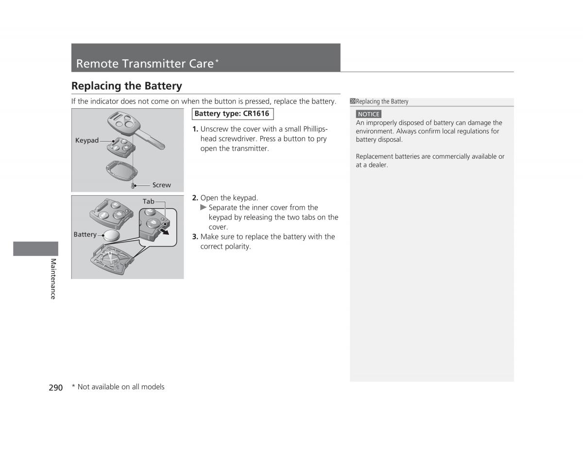 Honda Civic IX 9 owners manual / page 291