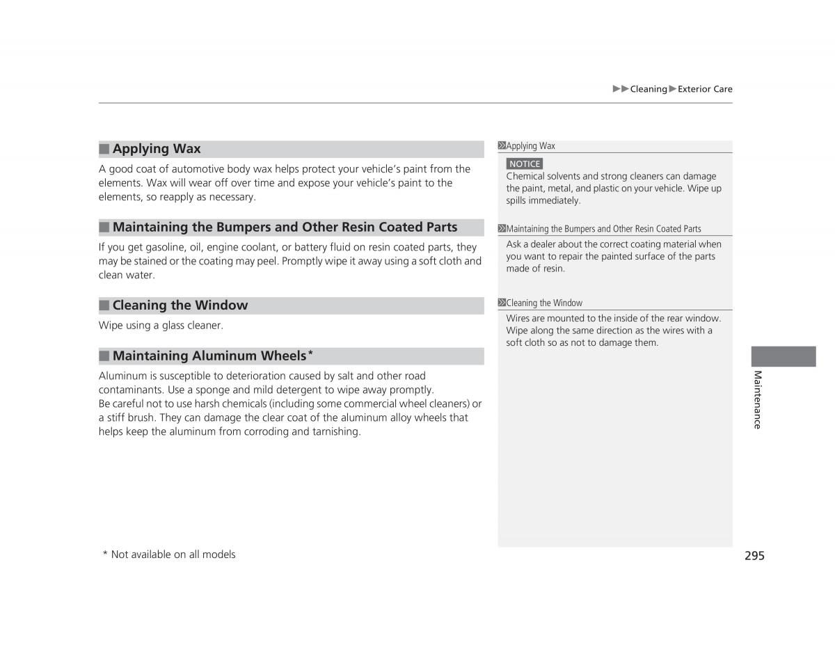 Honda Civic IX 9 owners manual / page 296