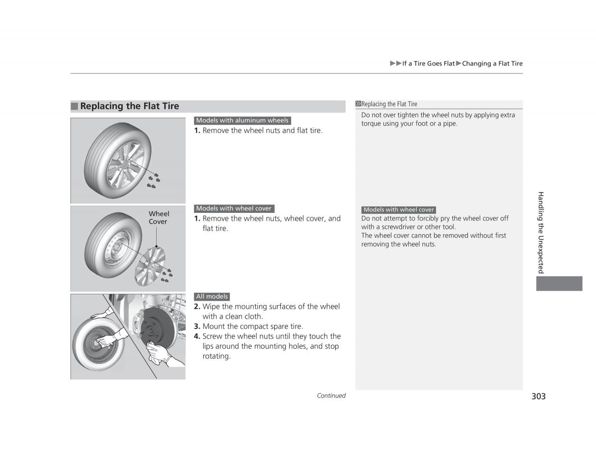 Honda Civic IX 9 owners manual / page 304