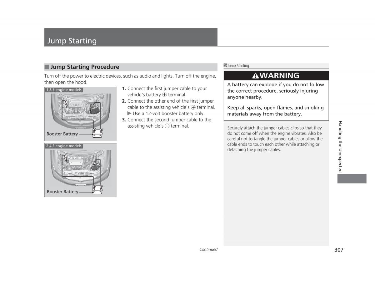 Honda Civic IX 9 owners manual / page 308