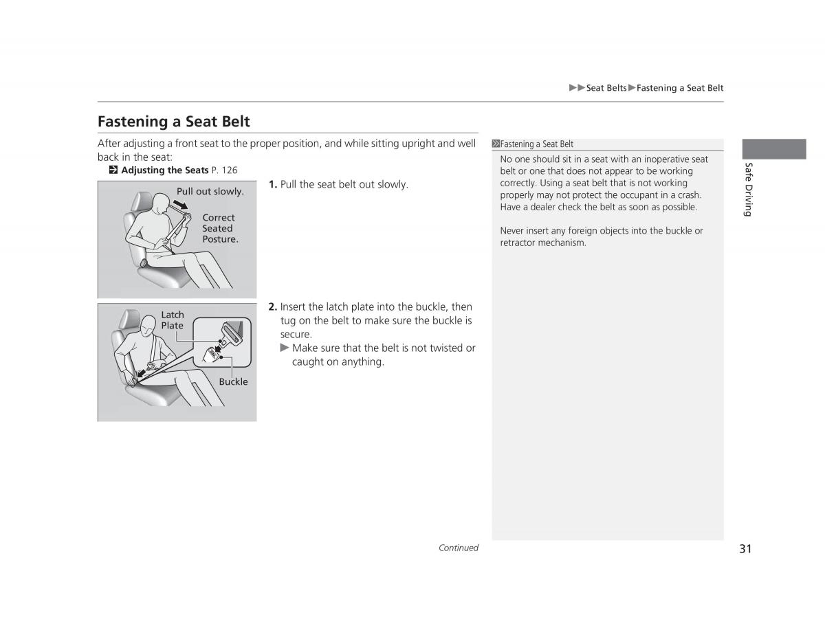 Honda Civic IX 9 owners manual / page 32