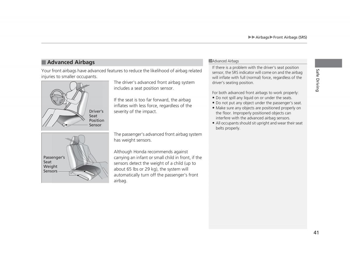 Honda Civic IX 9 owners manual / page 42