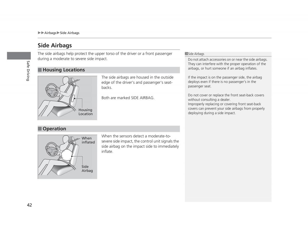 Honda Civic IX 9 owners manual / page 43