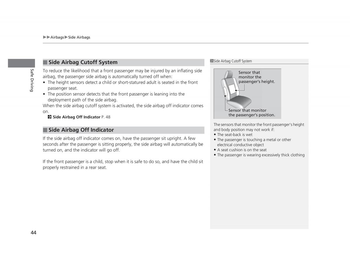 Honda Civic IX 9 owners manual / page 45