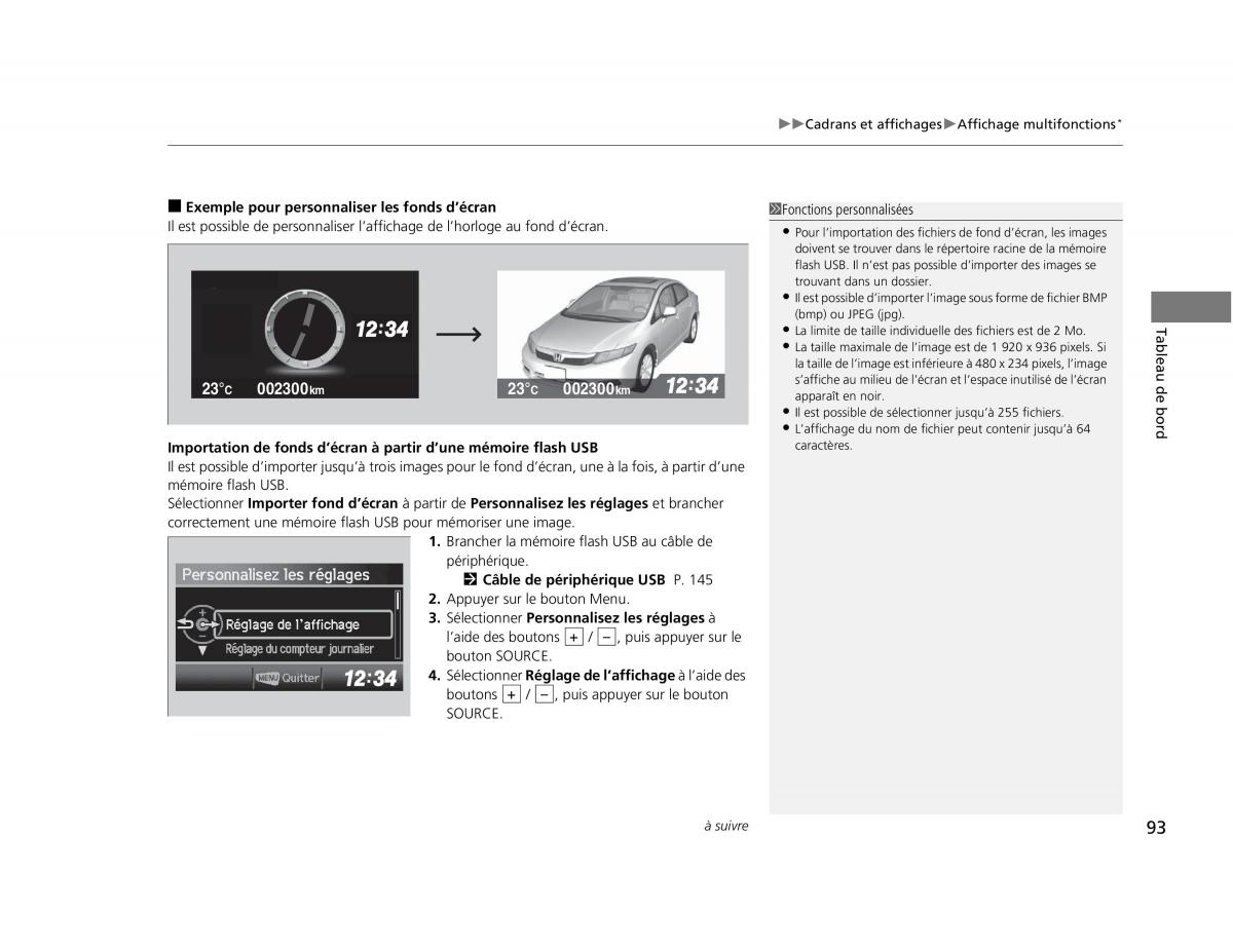 Honda Civic IX 9 manuel du proprietaire / page 94