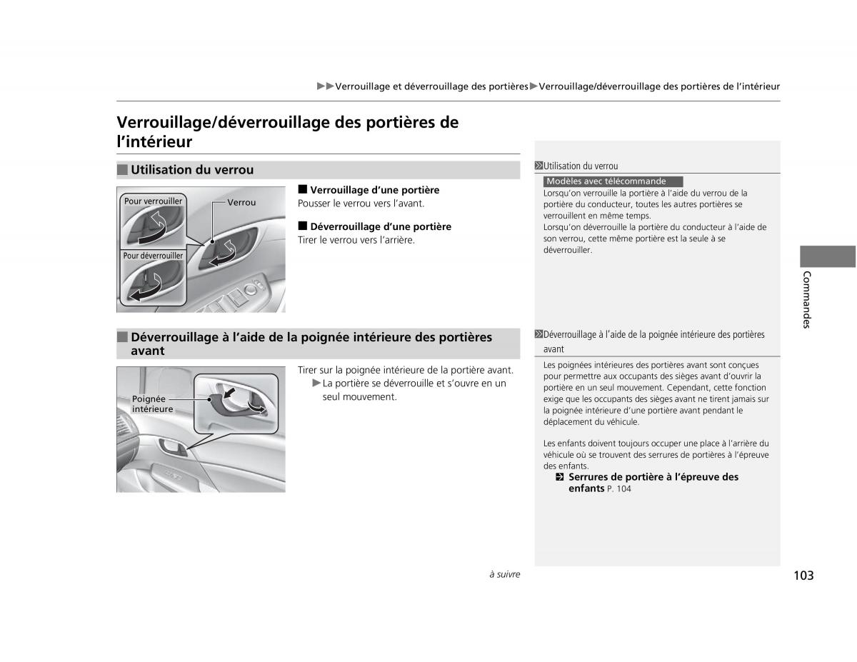 Honda Civic IX 9 manuel du proprietaire / page 104