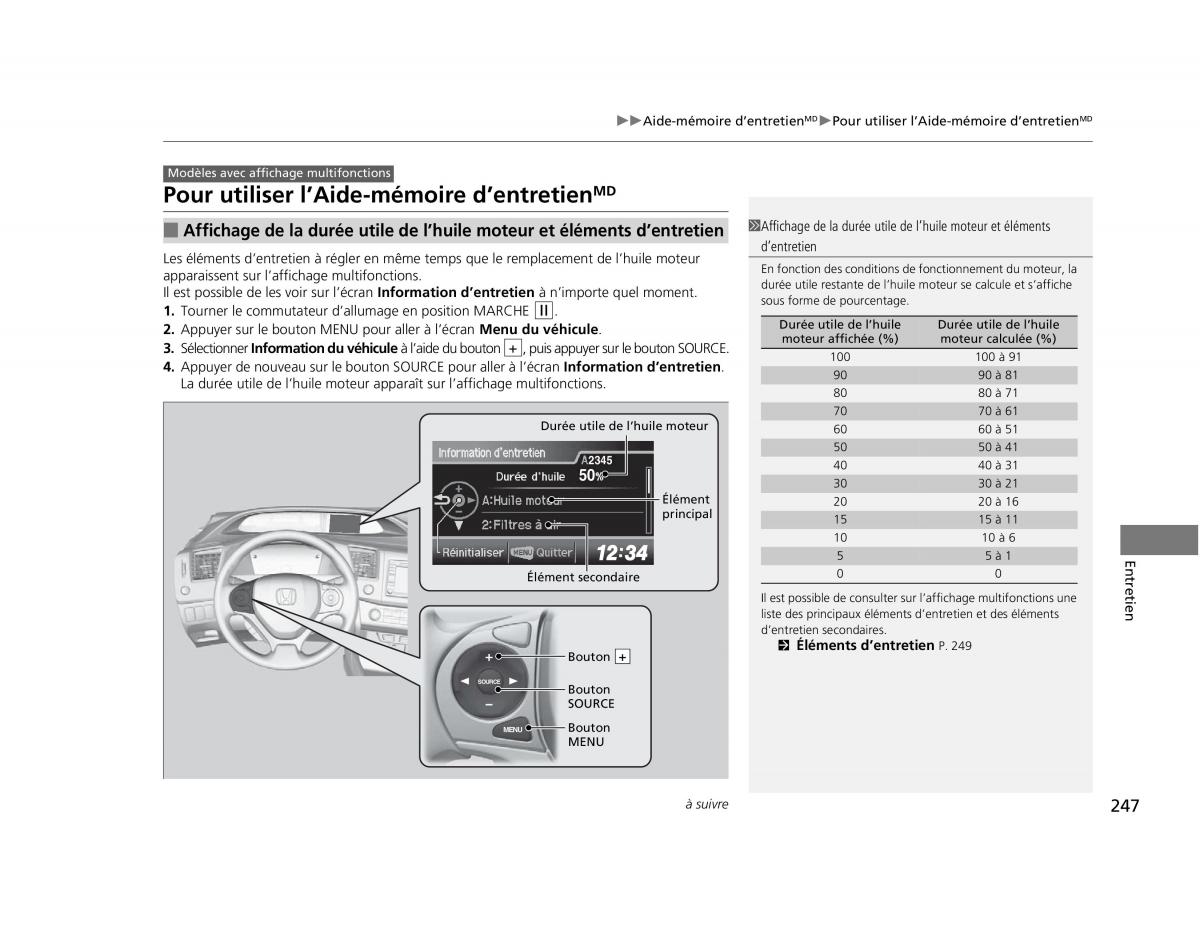 Honda Civic IX 9 manuel du proprietaire / page 248