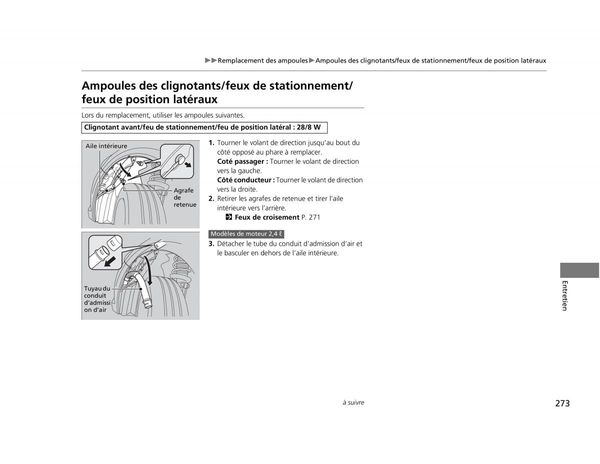 Honda Civic IX 9 manuel du proprietaire / page 274