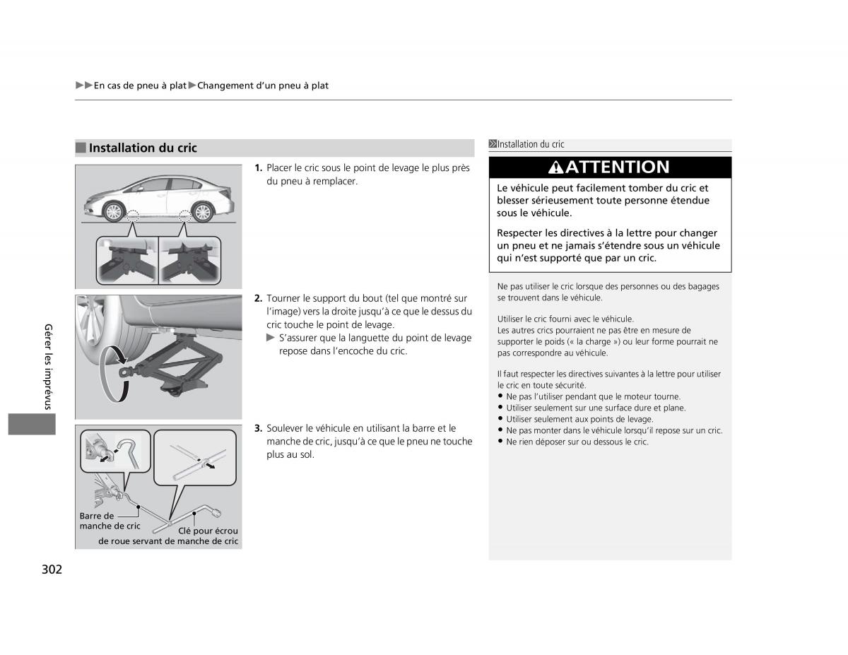 Honda Civic IX 9 manuel du proprietaire / page 303