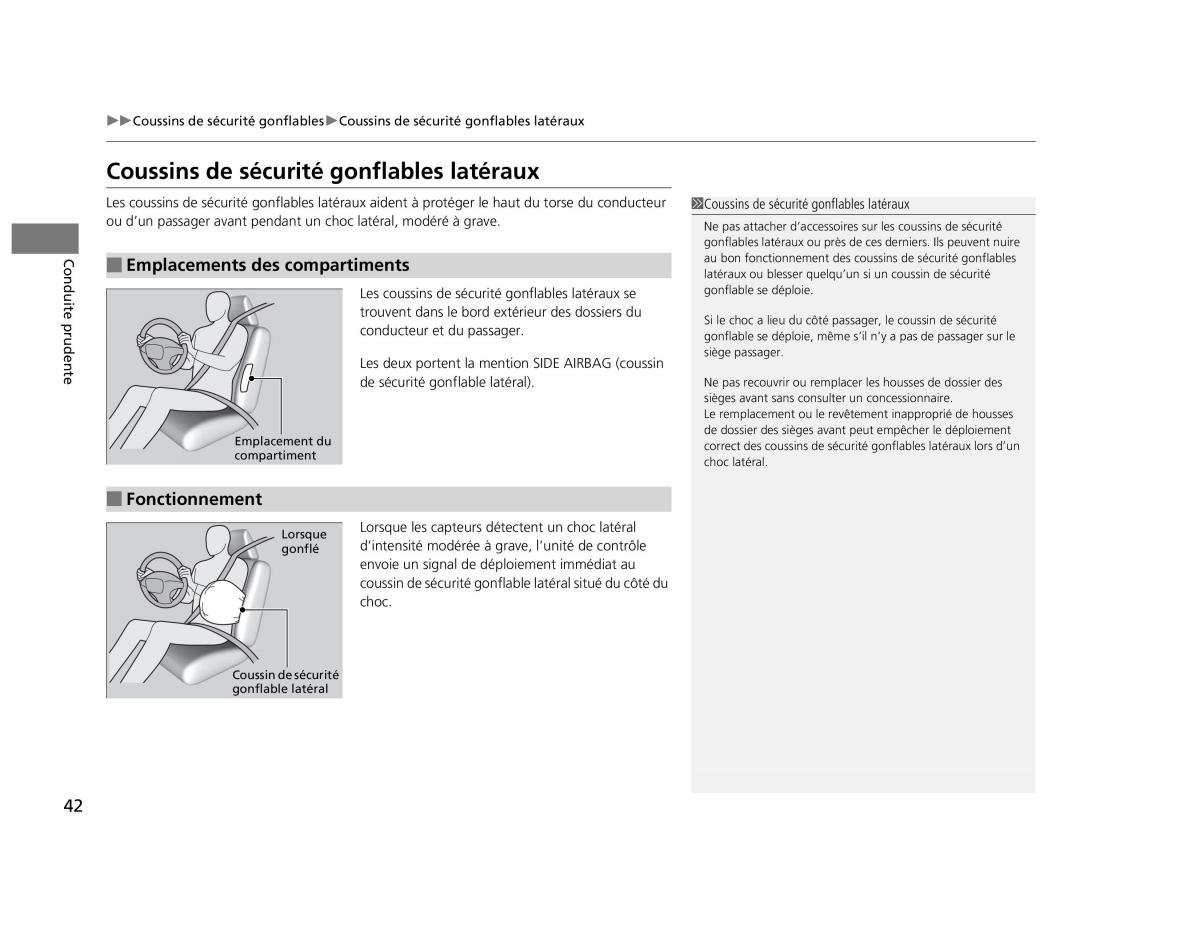 Honda Civic IX 9 manuel du proprietaire / page 43