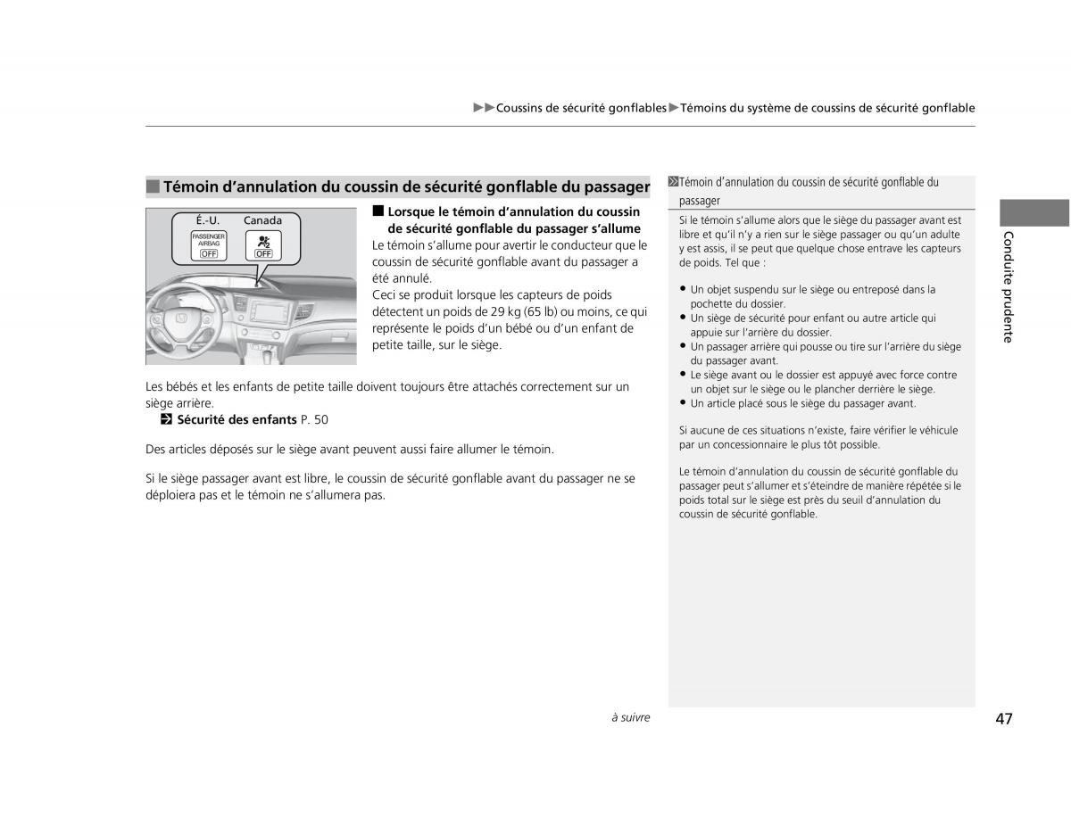 Honda Civic IX 9 manuel du proprietaire / page 48