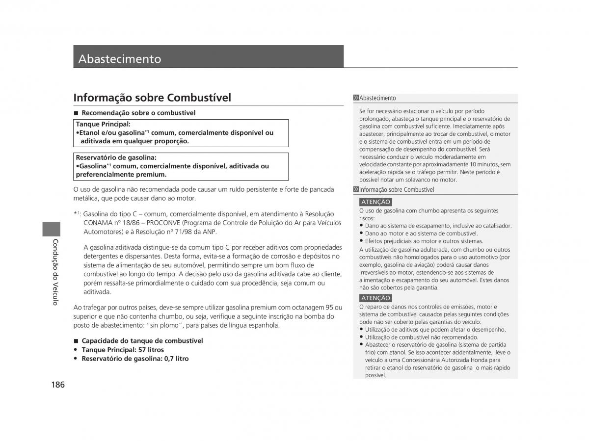 Honda Civic IX 9 manual del propietario / page 190