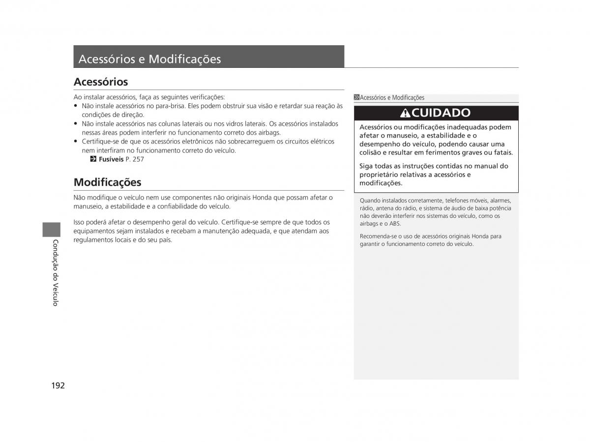 Honda Civic IX 9 manual del propietario / page 196