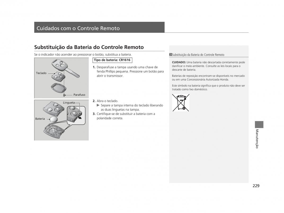 Honda Civic IX 9 manual del propietario / page 233