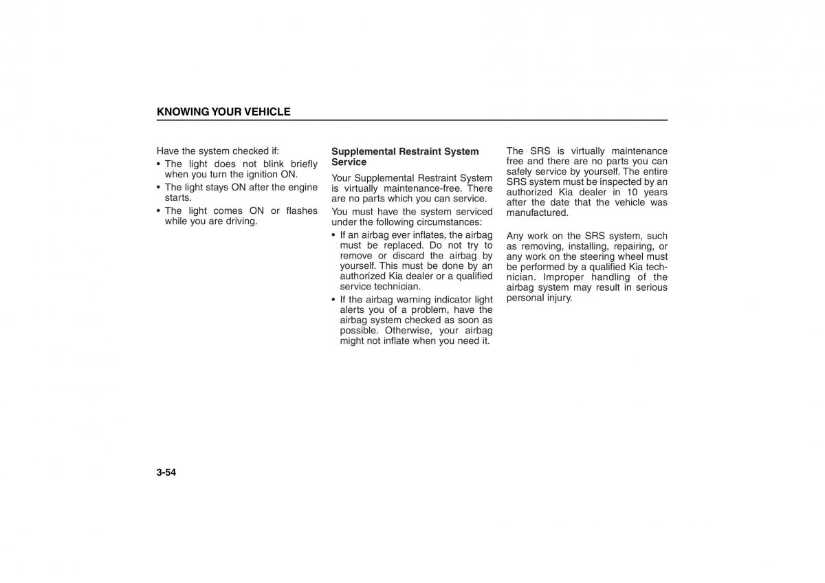 KIA Carens II 2 owners manual / page 63