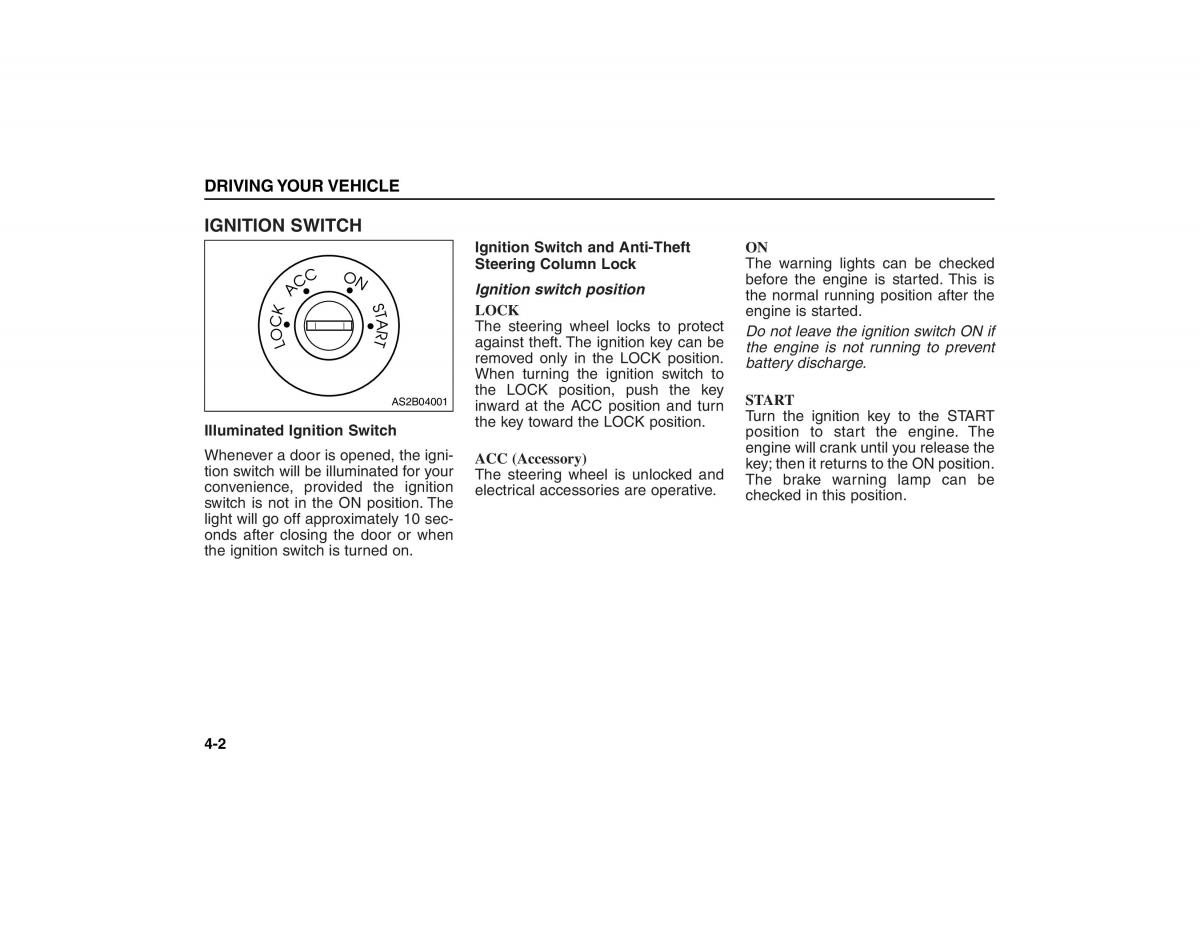 KIA Carens II 2 owners manual / page 97