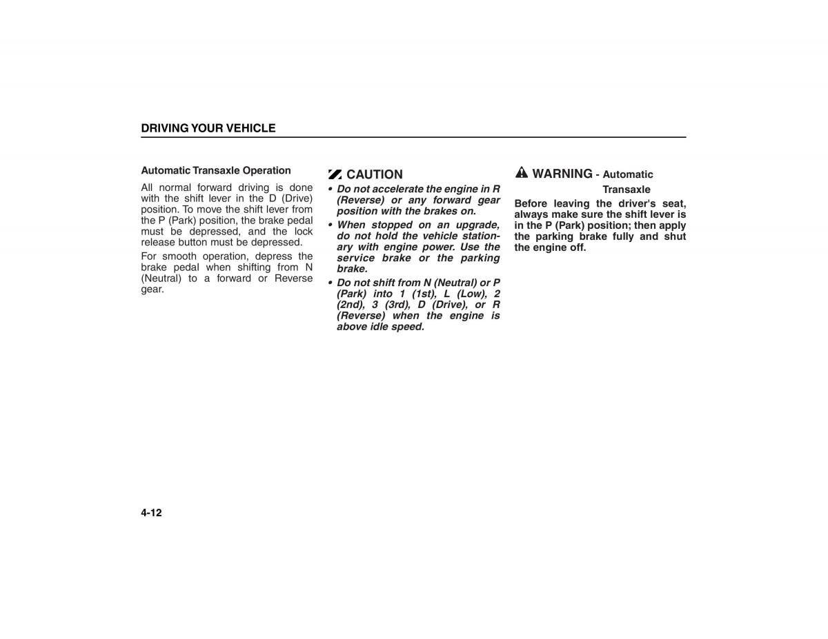 KIA Carens II 2 owners manual / page 107