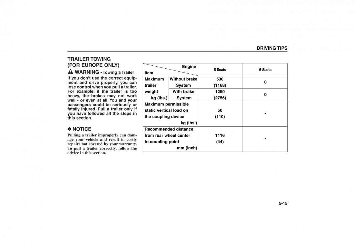 KIA Carens II 2 owners manual / page 181