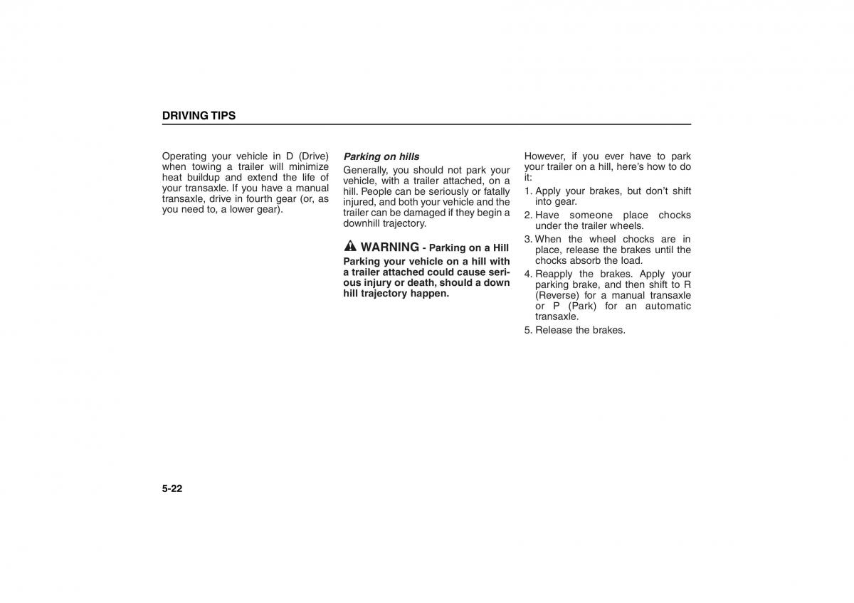 KIA Carens II 2 owners manual / page 188