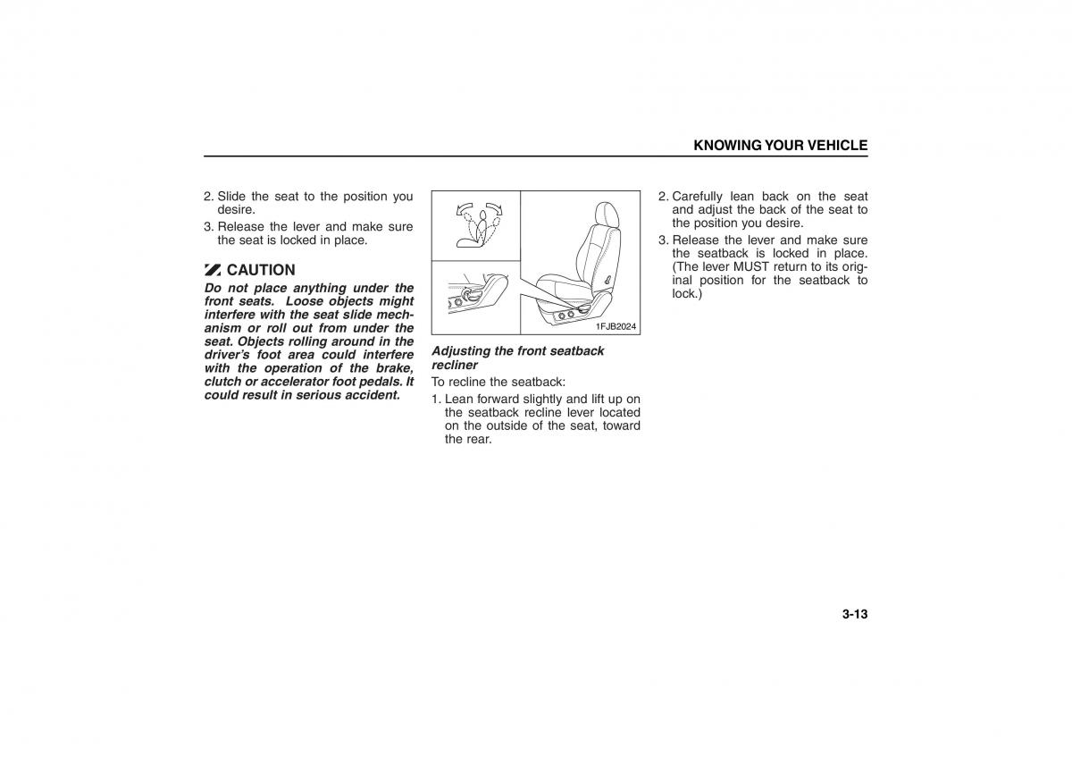 KIA Carens II 2 owners manual / page 22