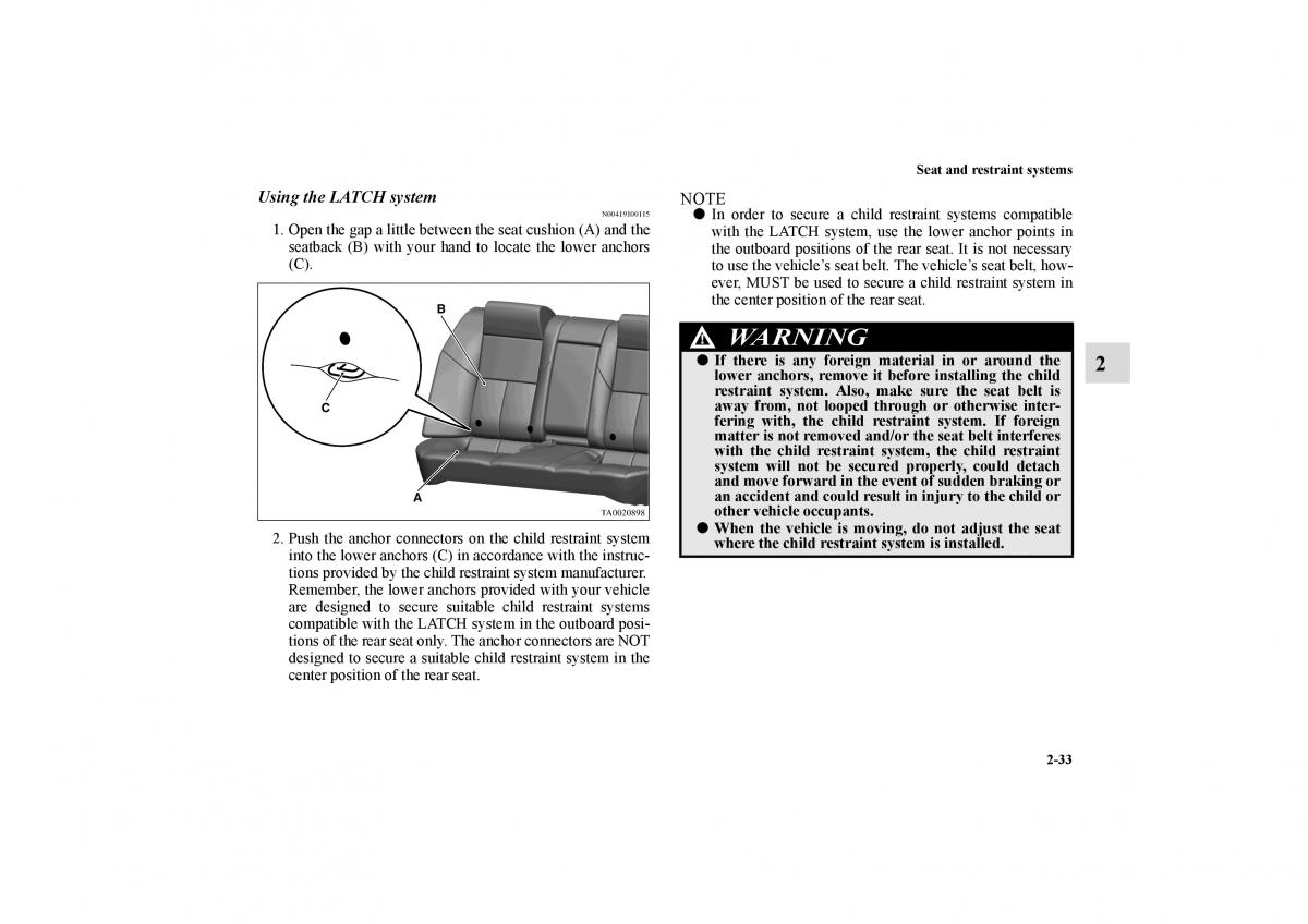 Mitsubishi Galant IX 9 owners manual / page 60