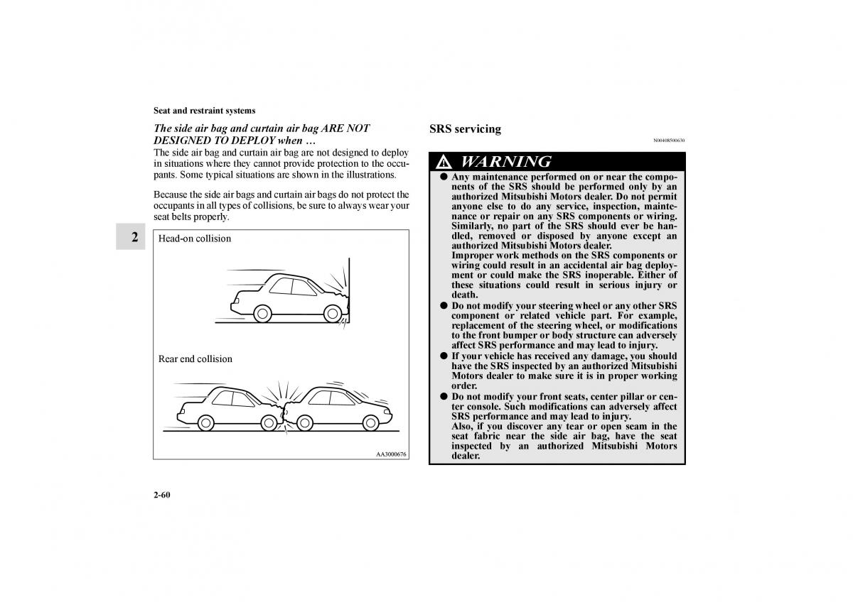 Mitsubishi Galant IX 9 owners manual / page 87