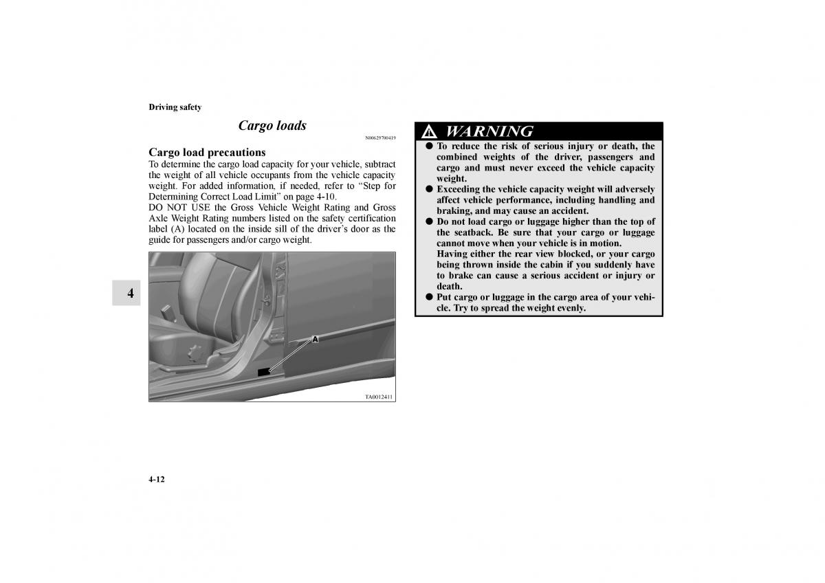 Mitsubishi Galant IX 9 owners manual / page 235