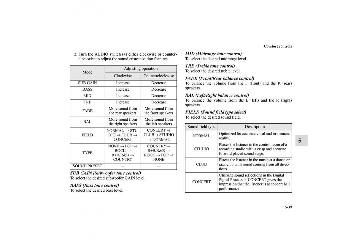 Mitsubishi Galant IX 9 owners manual / page 276