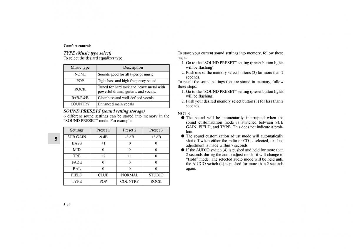 Mitsubishi Galant IX 9 owners manual / page 277