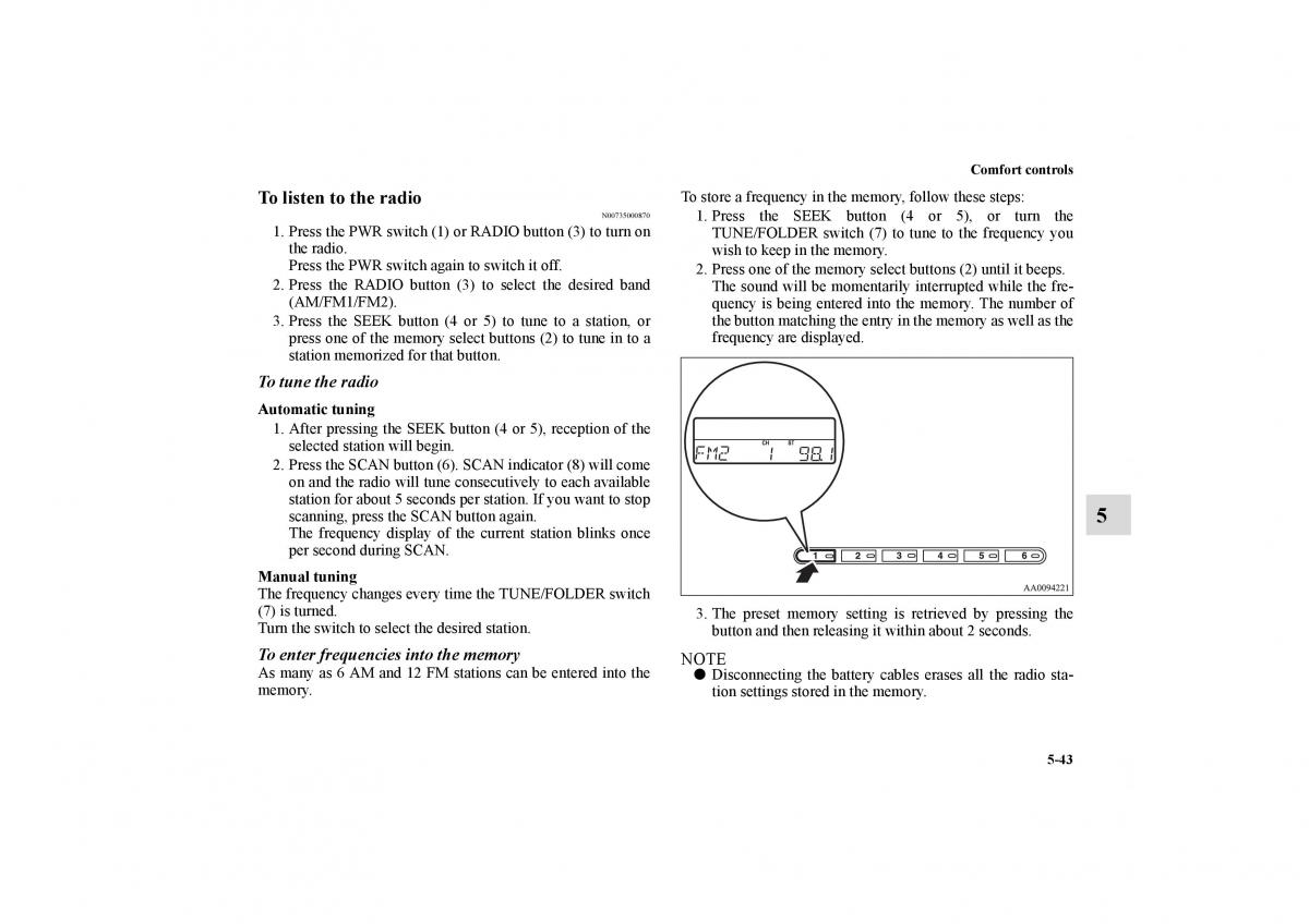 Mitsubishi Galant IX 9 owners manual / page 280