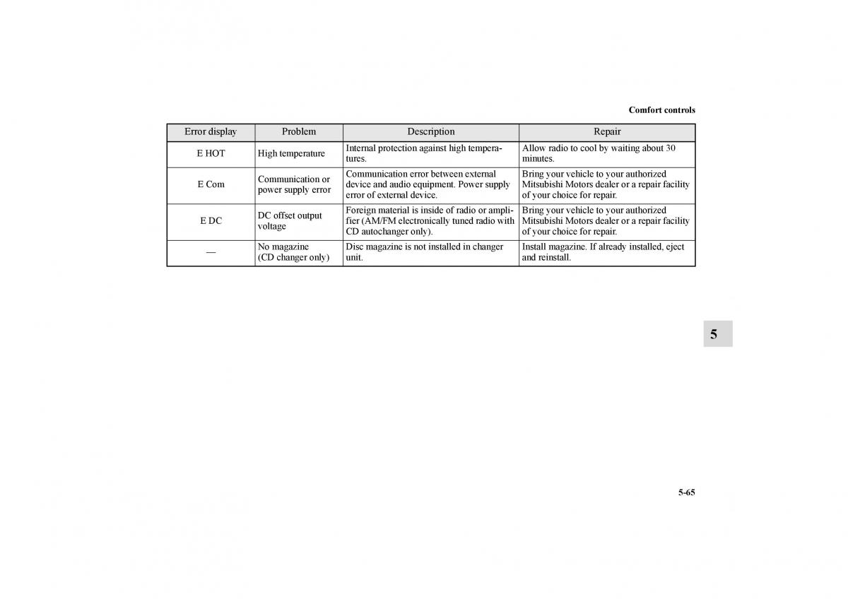 Mitsubishi Galant IX 9 owners manual / page 302