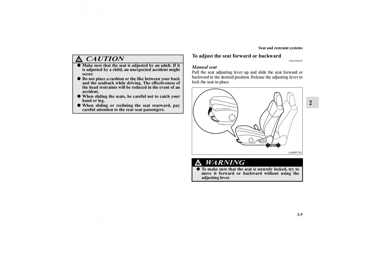 Mitsubishi Galant IX 9 owners manual / page 32