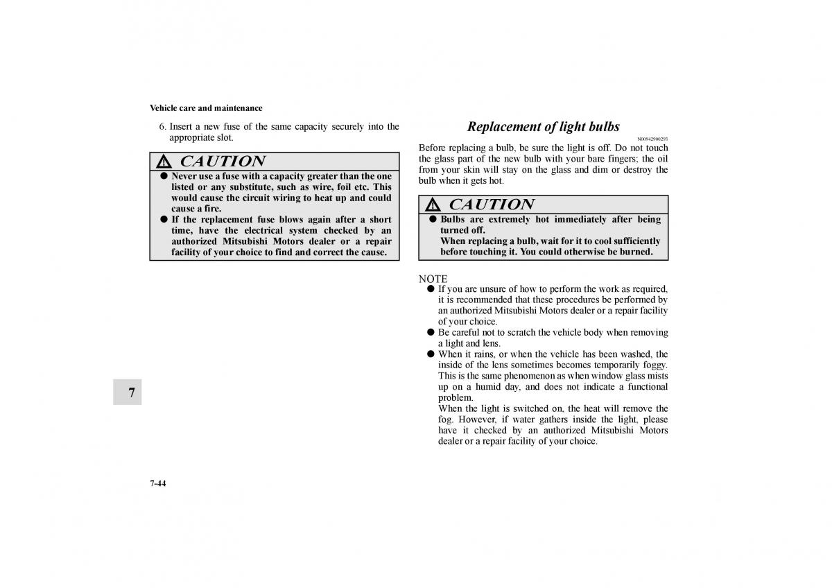 Mitsubishi Galant IX 9 owners manual / page 379