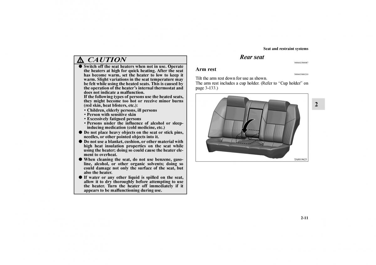 Mitsubishi Galant IX 9 owners manual / page 38