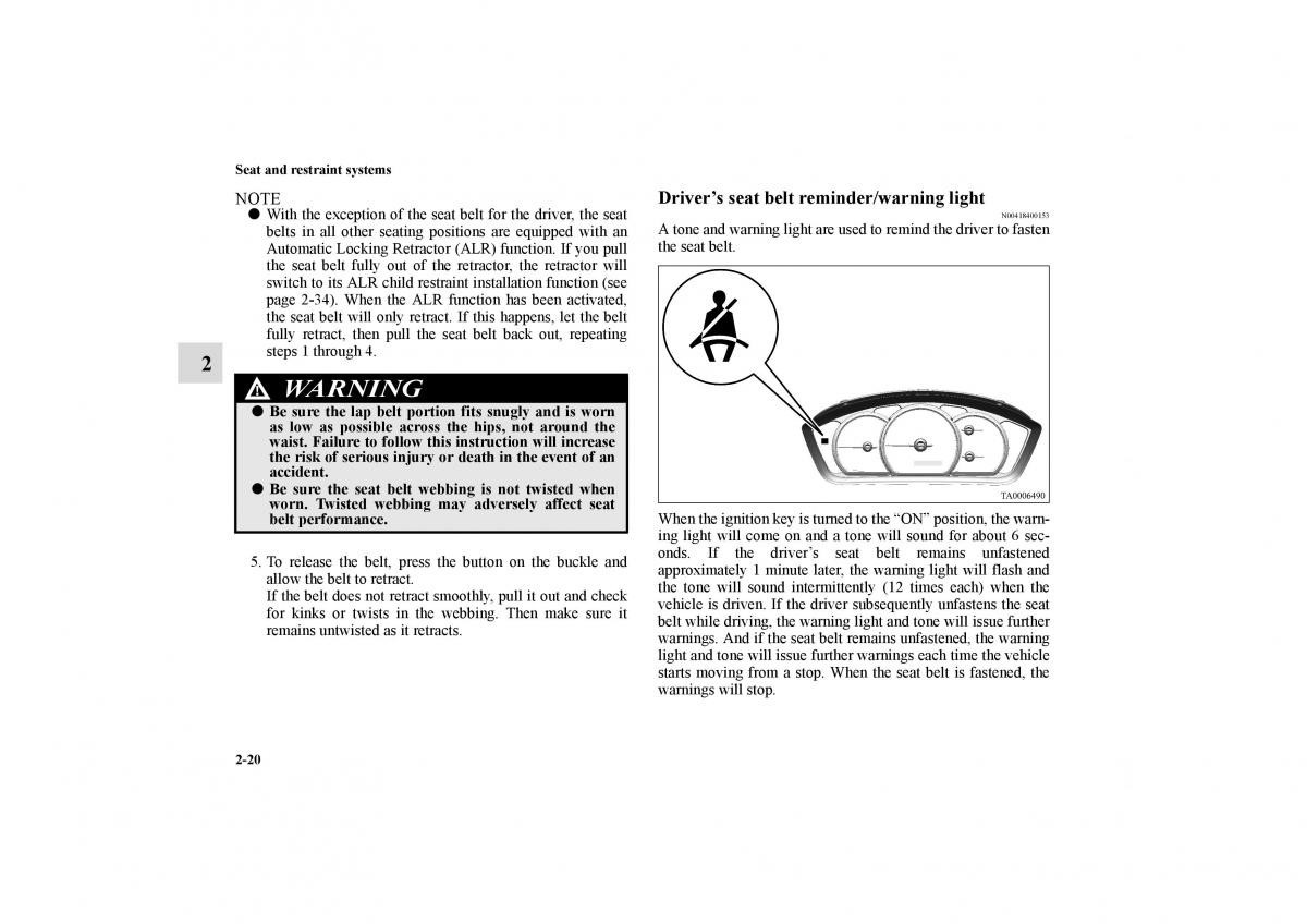 Mitsubishi Galant IX 9 owners manual / page 47