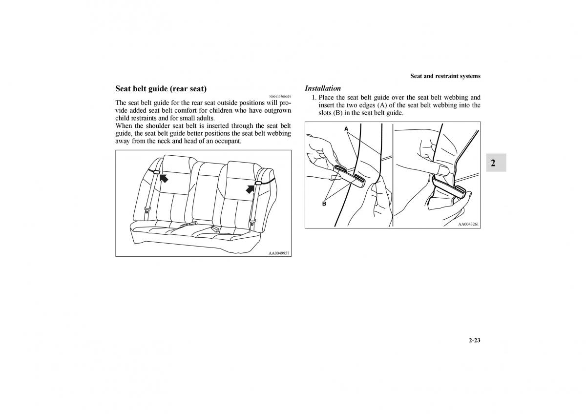 Mitsubishi Galant IX 9 owners manual / page 50