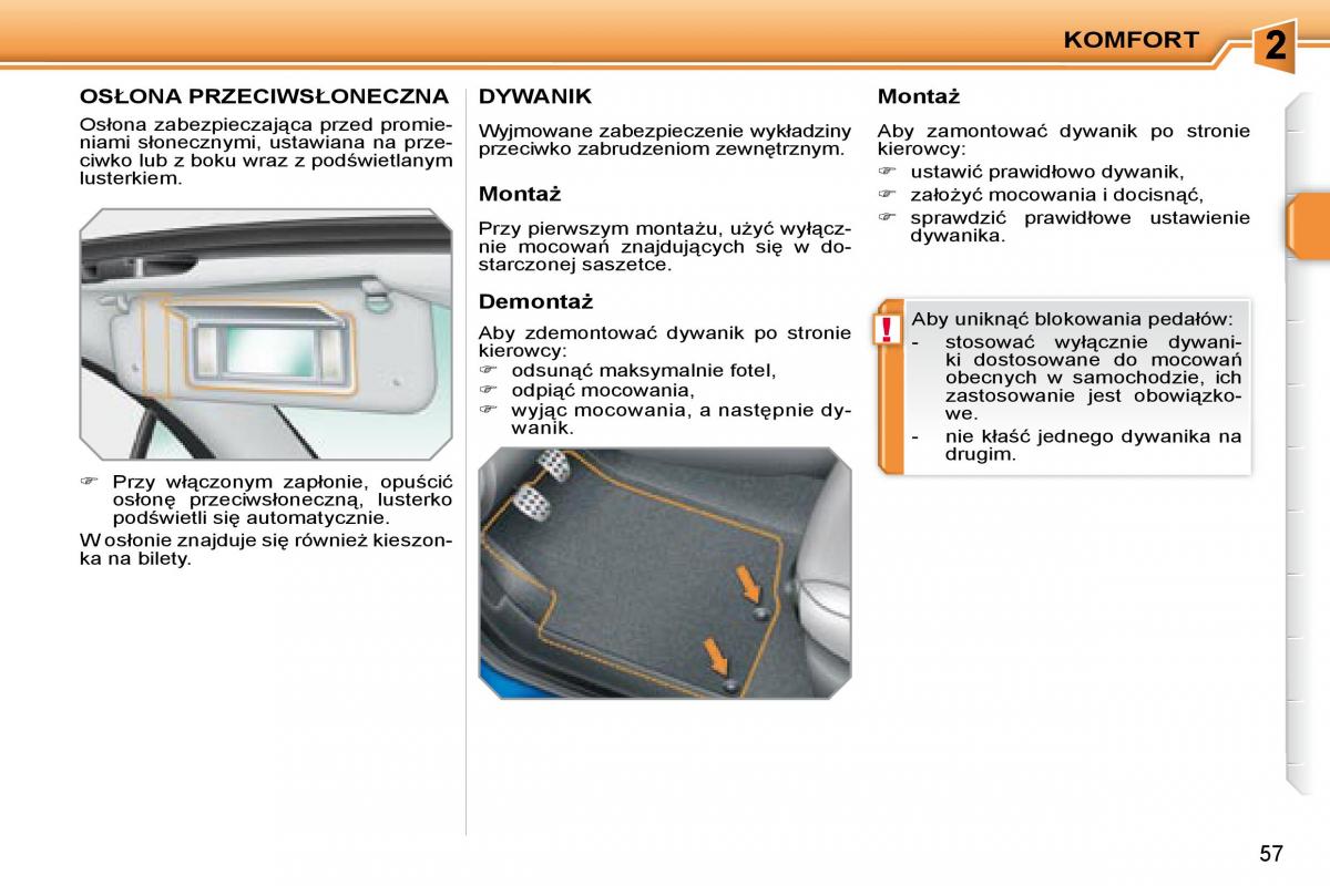 Peugeot 207 CC instrukcja obslugi / page 55