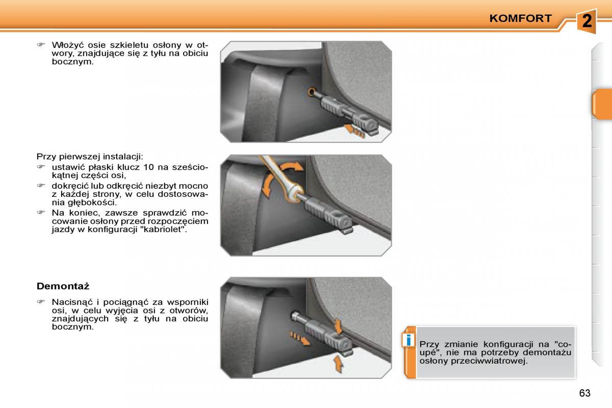 Peugeot 207 CC instrukcja obslugi / page 61