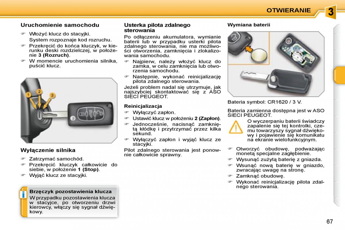 Peugeot 207 CC instrukcja obslugi / page 65